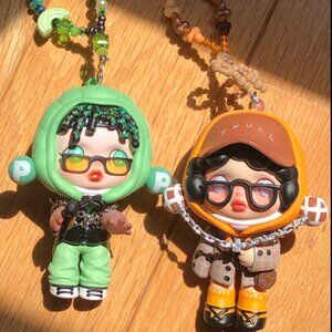 2 Hypepanda Skullpanda Figurine Beaded Keychains Rapper and Mix and Match Style